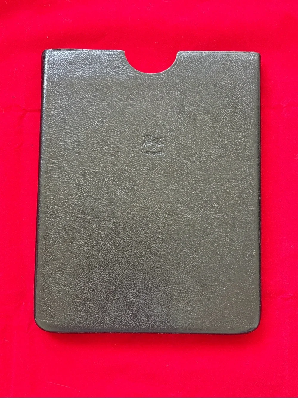 Il Bisonte Black Leather Tablet / Document Sleeve – Made in Italy